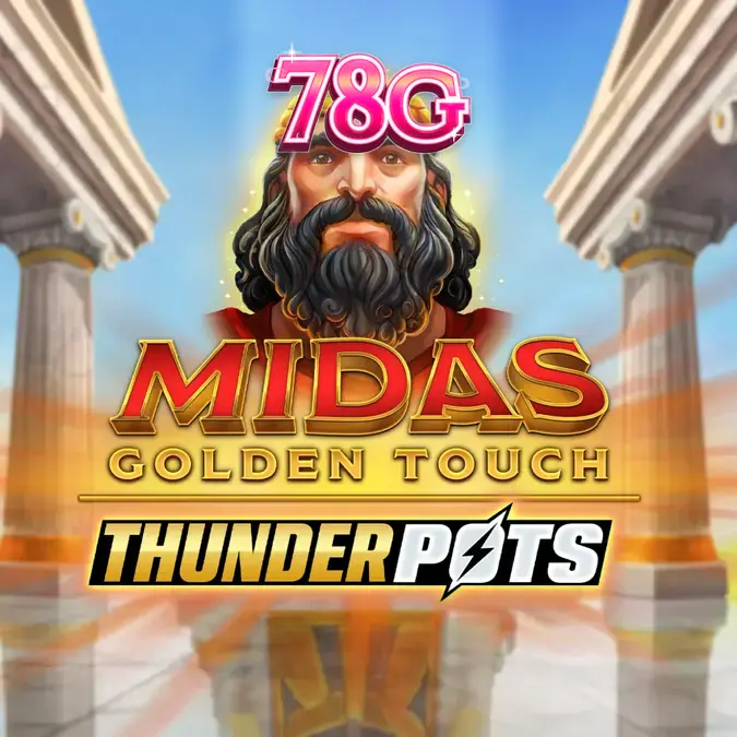 Interface de jogo do slot Midas Golden Touch Thunder Pots com tema dourado